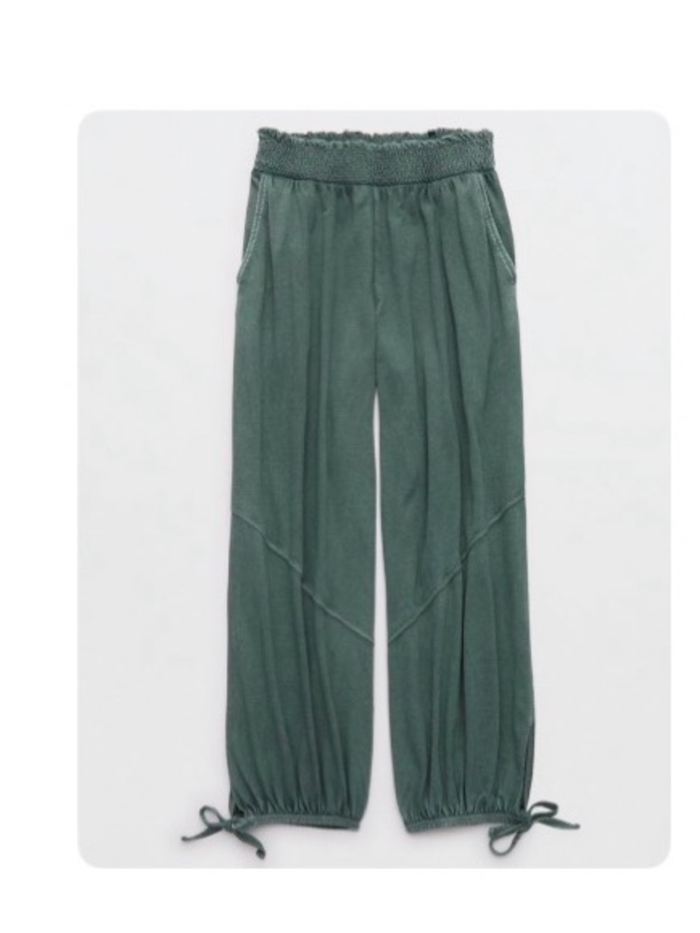 aerie Forest Green Easy Jogger Pants with Tie Hems MATCHING SET ALSO LISTED